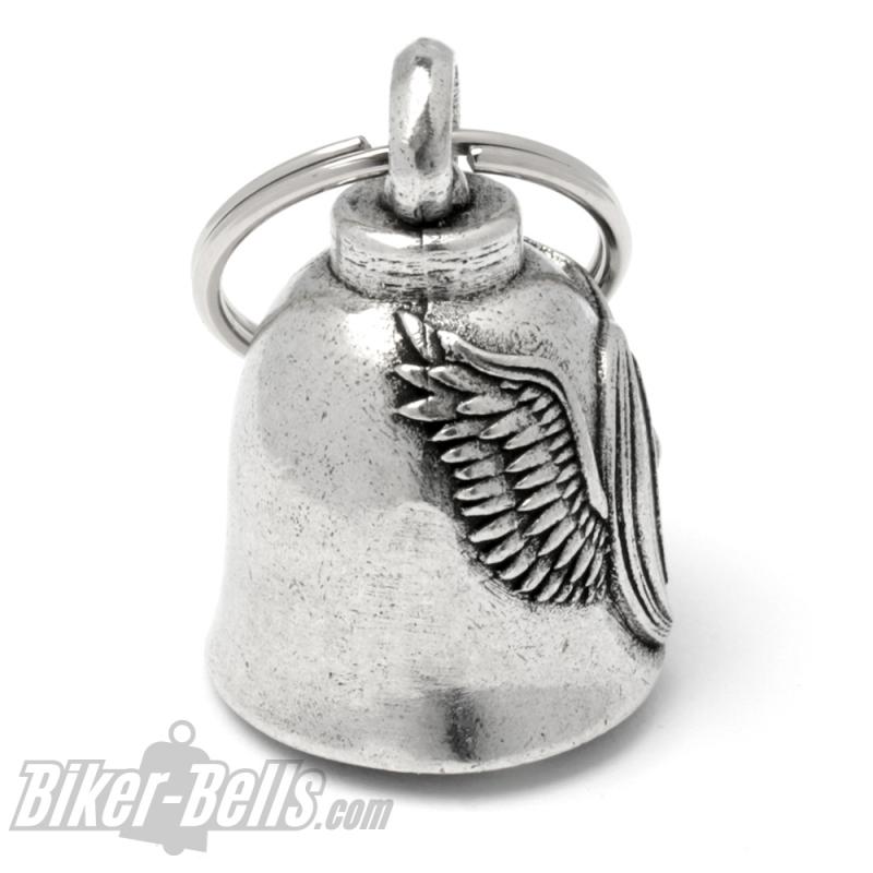 Biker-Bell Rad mit Flügel Winged Wheel Motorrad-Glocke Glücksbringer Ride Bell